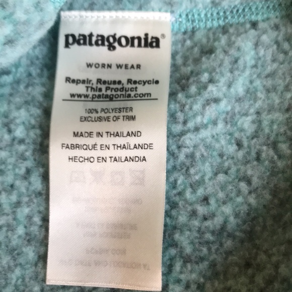 Teal mint Patagonia Better Sweater 1/4 zip NWOT L - Picture 5 of 6